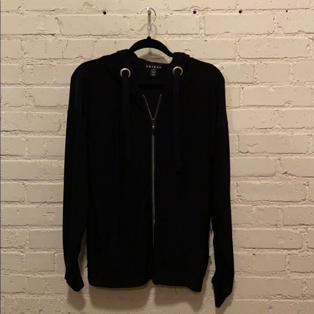 Tribal Black Hooded Cardigan